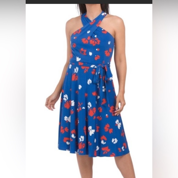 Tahari ASL Dresses & Skirts - TAHARI ASL Twist Neck Halter Neck MIDI Dress.   Sz 12.  NWT!